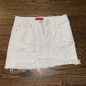 White mini skirt